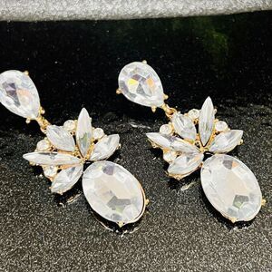 Large Glam Sparkling Prom Wedding Bridal Drop Dangle Earrings Party 1395